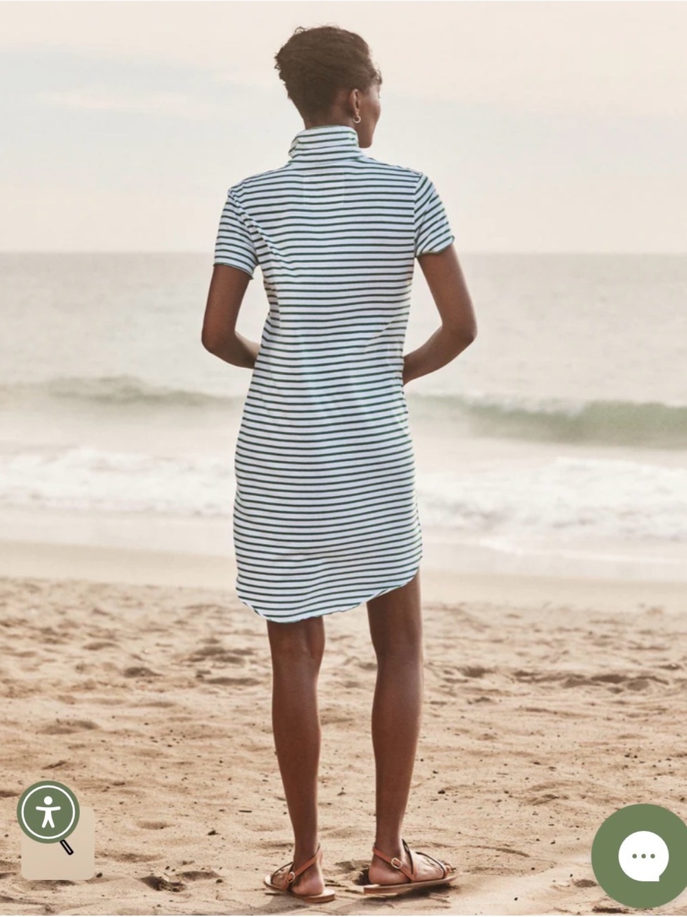 Frank & Eileen Blue and White Striped Polo Dress - Picture 3 of 5